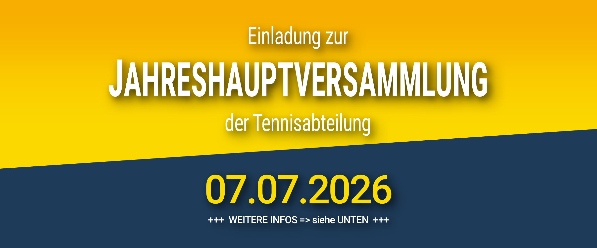 Foto: Einladung zur Jahreshauptversammlung Tennisabteilung 07.07.2026 um 19:00 Uhr