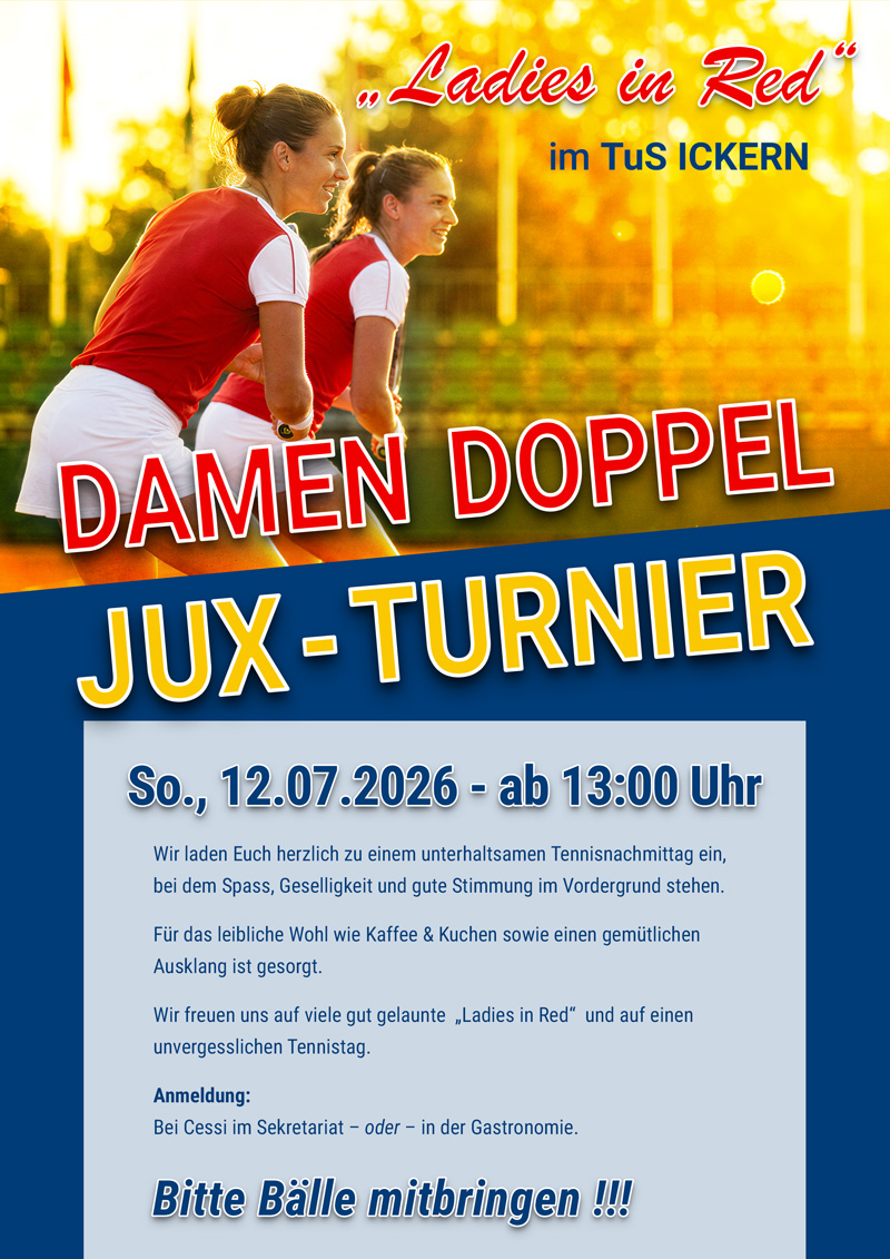 Foto: Einladung zum "Ladies in Red" Damen Doppel Jux Turnier